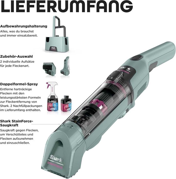 ПРОМО Нова 2г Гаранция Безжична Безкабелна Преносима Перяща Прахосмукачка за Килими Тапицерии Коли Shark HX100EU