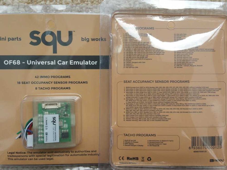 Modul SQU universal - IMMO, Tacho, Senzor scaun, airbag, ESL, EZS
