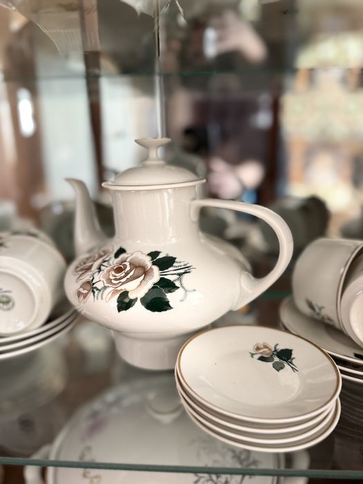 Сервиз винтаж золотая роза Freiberger ГДР