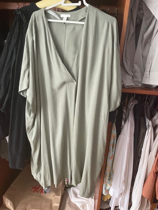Vand rochita viscoza,kaki,tip tunica,H&M,XXL