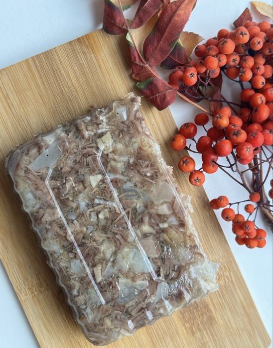 Таза сиыр етінен холодец бар