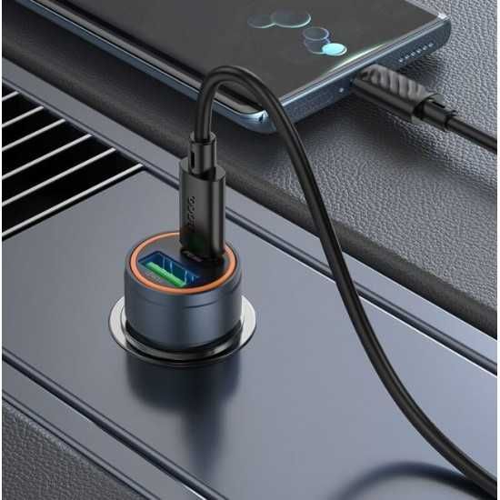 Зарядно за Кола USB Type C PD30W QC30 30W с Кабел Type C към Type C