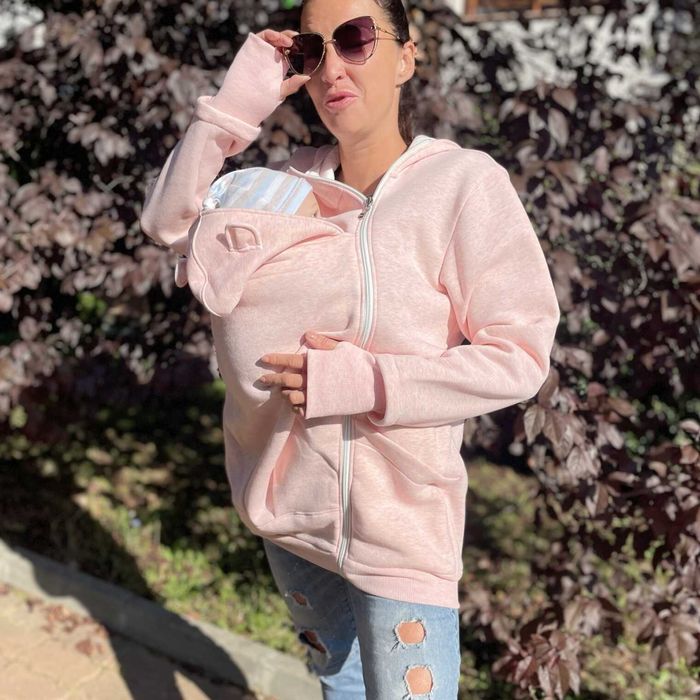 Разпродажба | Памучен суитшърт за бебеносене Simply - Candy pink