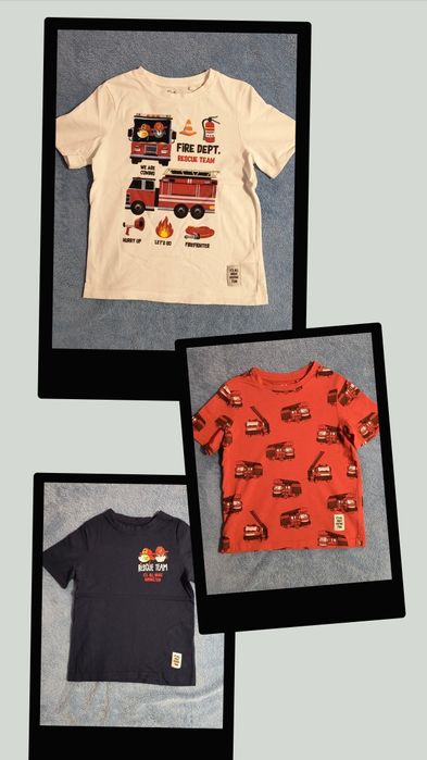 Set 3 tricouri pompieri, C&A, marimea 116