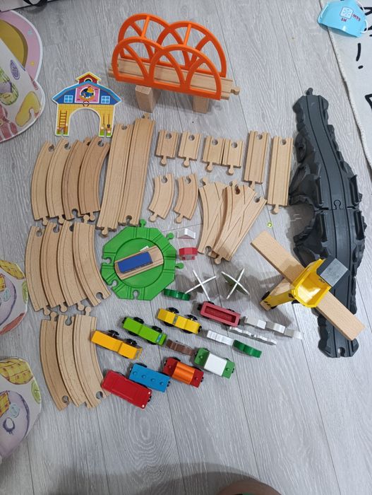 Set lemn șine tren, accesorii, Ikea