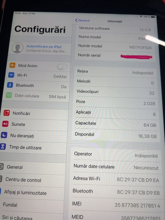 Apple iPad Air model MD793FD/A 2013 64GB + SIM