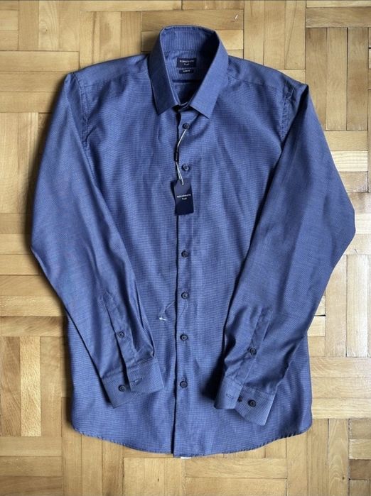 Cămașă Benvenuto Purple Premium Slim Fit Bumbac Bărbați - M (40)