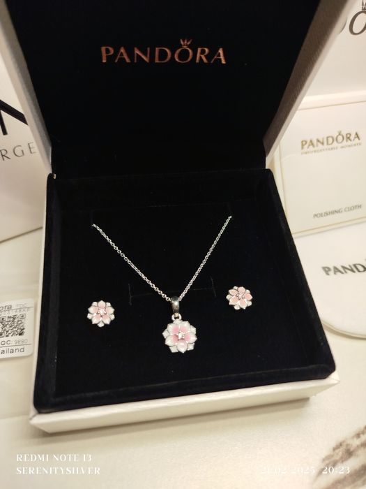 Серебряная цепочка и серьги