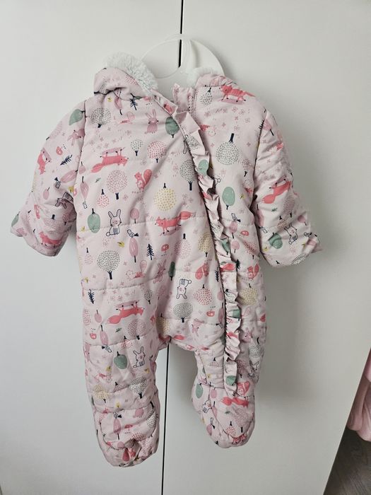 Combinezon gros de iarna roz fetita & gri baietel pt bebe 3 luni 62-68