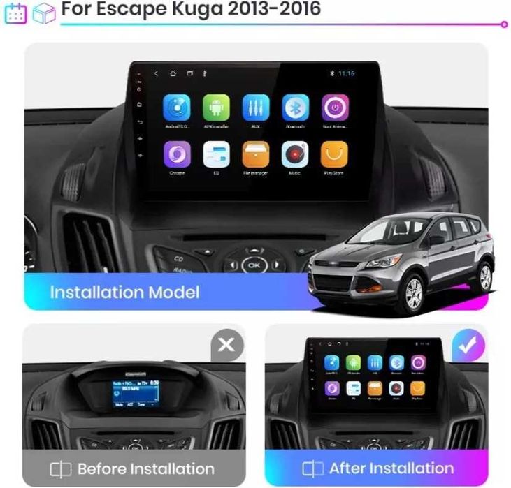 Мултимедия за Ford Kuga Escape C-max 2013-2017 Android, година, FORD, навигация, 2DIN, Андроид