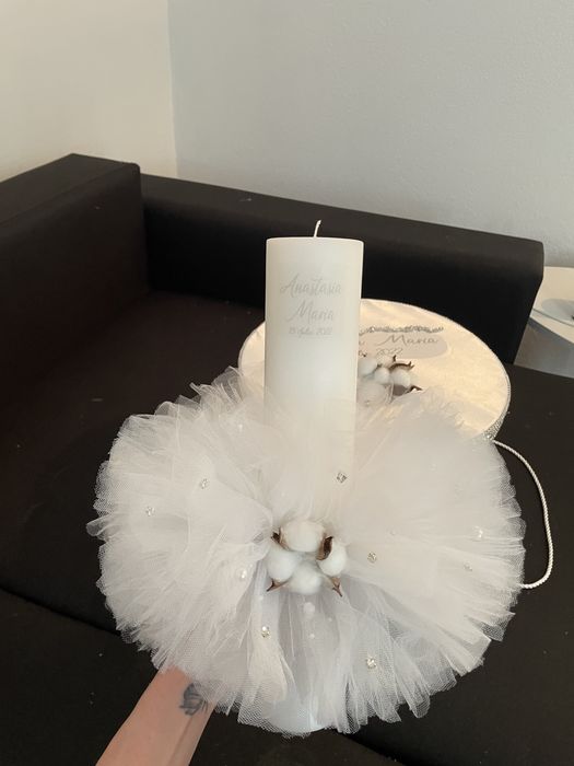 Trusou botez personalizat / Lumanare botez / Cutie botez personalizata