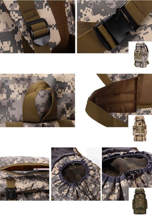 80L туристическа раница Водоустойчива къмпинг планина система с ремъци