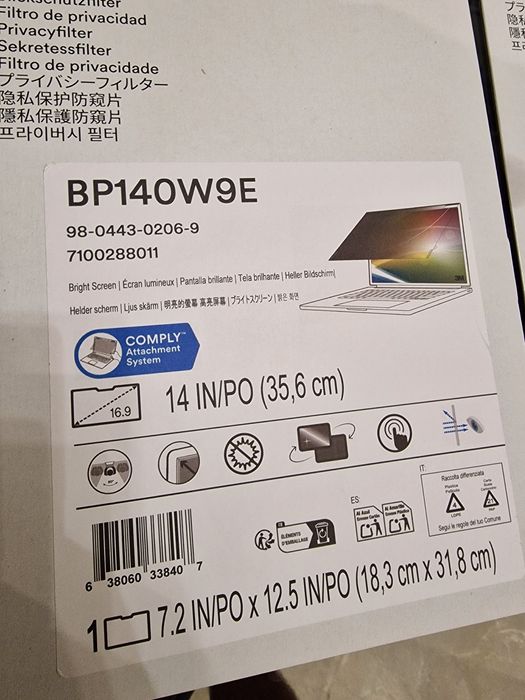 Folie 3M privacy laptop 14" 16:9 NOUA SIGILATA