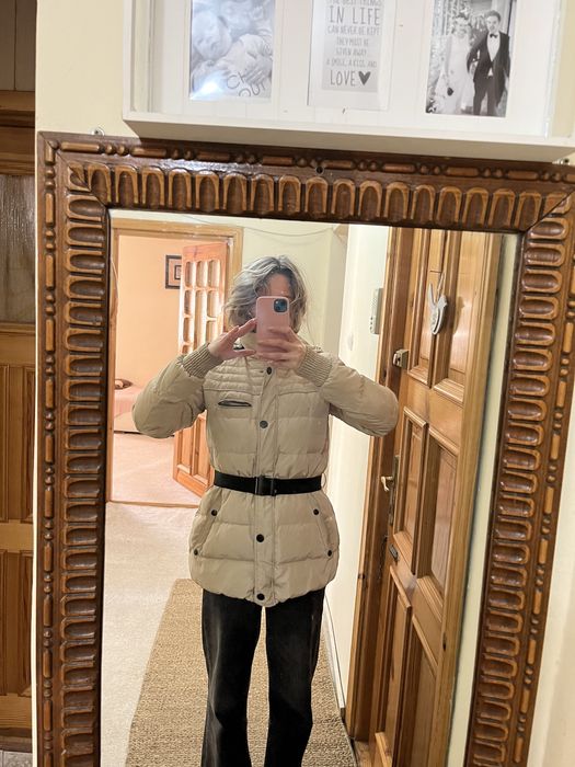 Geaca Mango cu puf cu cordon in talie