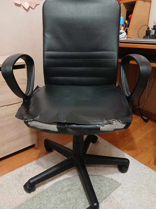 Офис кожен стол въртящ