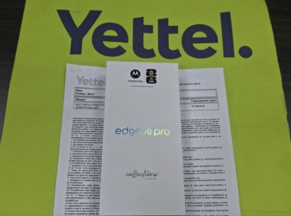 ЧИСТО НОВ 256GB Motorola Edge 70 Pro Yettel Гаранция 2029г. Blue | Син
