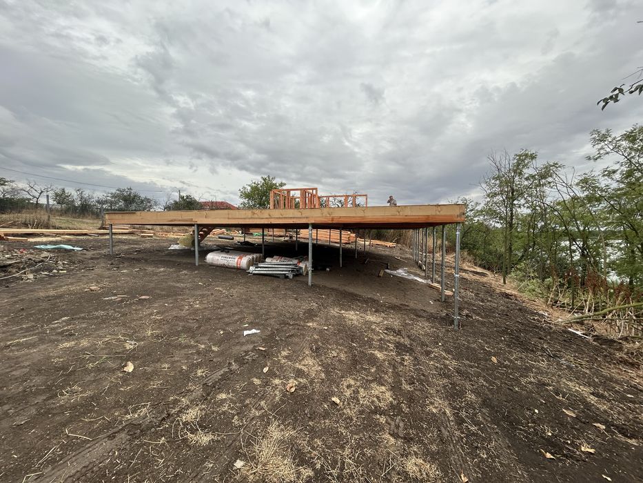 Fundație cabană(lemn,Aframe,modulară,sip,container)piloni metalici