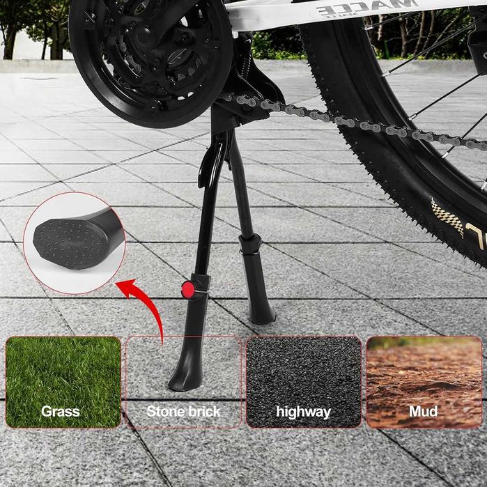 Двойна централна стойка за велосипед WAG, Степенка, Регулилуема, Черна