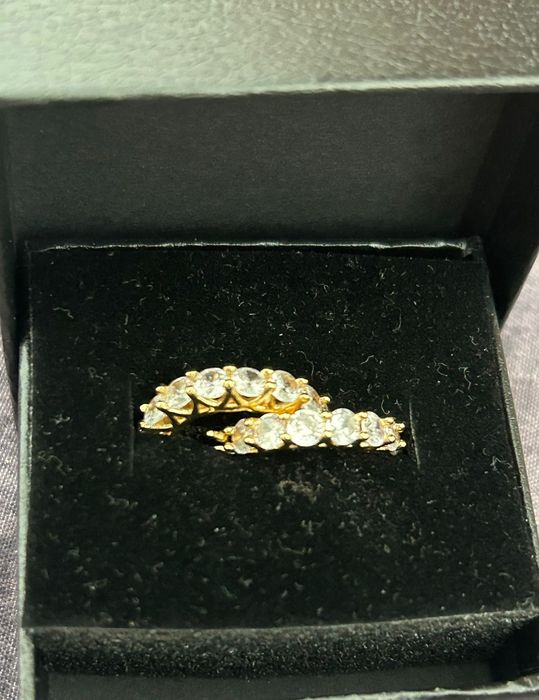 Vând cercei Argint 925 suflat cu aur 14k