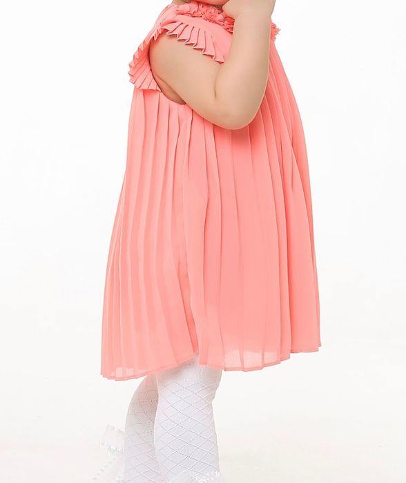 Платье розовое гафре