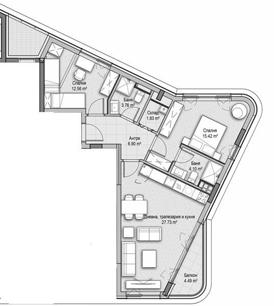 Тристаен апартамент в нова сграда! ж.к. Витоша!
