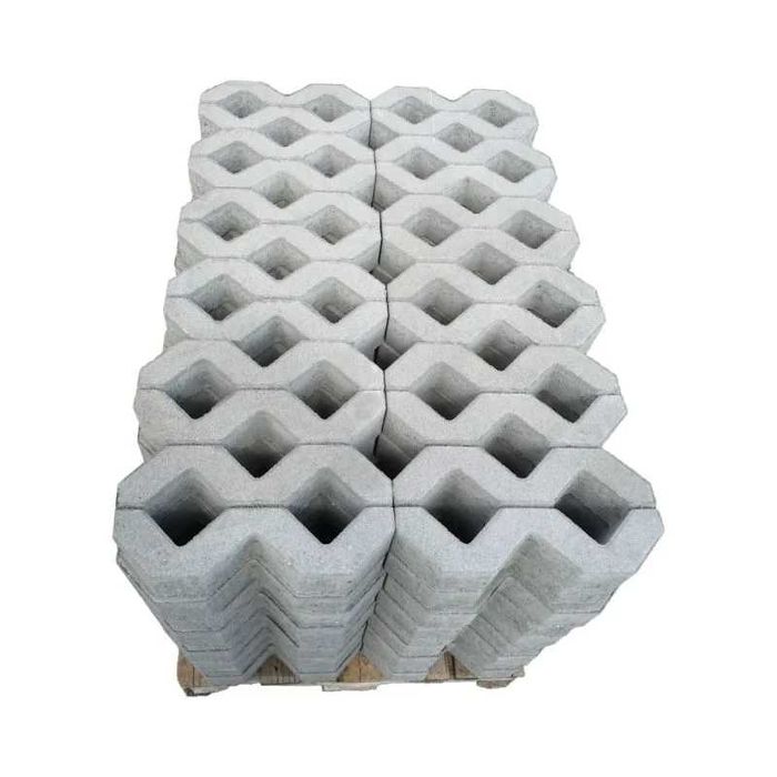 Pavaj beton, forma de grila, 400 x 400 x 80 mm, gri ciment