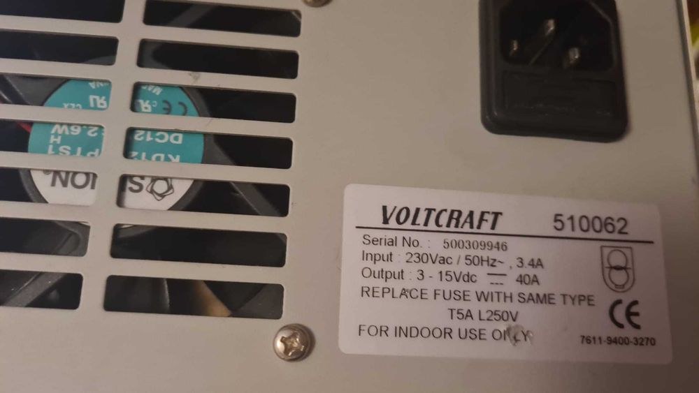 Sursa tensiune  Voltcraft reglabila  3 -15V DC 40A