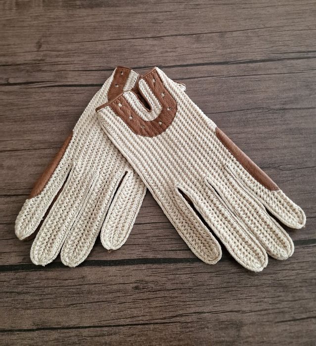 Страхотни ръкавици унисекс , кожени и с плетиво