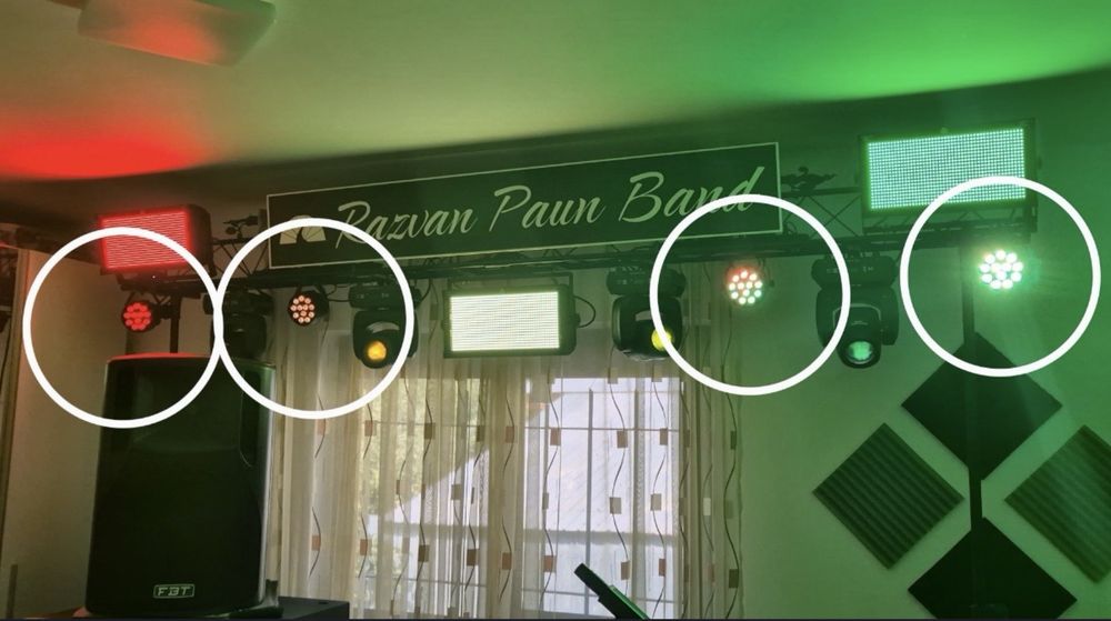 Set 4 Lumini Eurolite LED Party TCL Spot + Controller Dmx Audibax