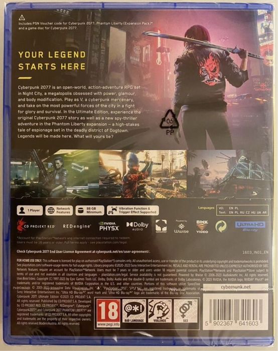 PS5 игра Cyberpunk 2077 (Запечатанные в упаковке)