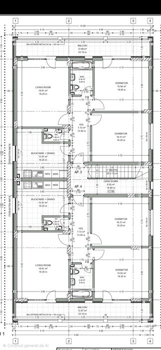BlocNou Alexandria - Apartament 3 camere 94mp UTILI la curte Central ULTIMELE 4 apartamente disponibile