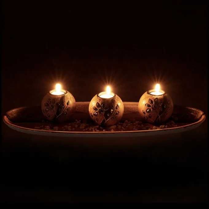 Декоративен настолен свещник Relaxdays комплект