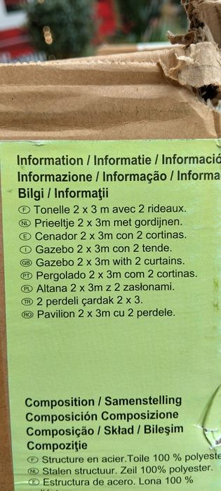 Pavilion 2x3 m, cu 2 pereți - nou, sigilat