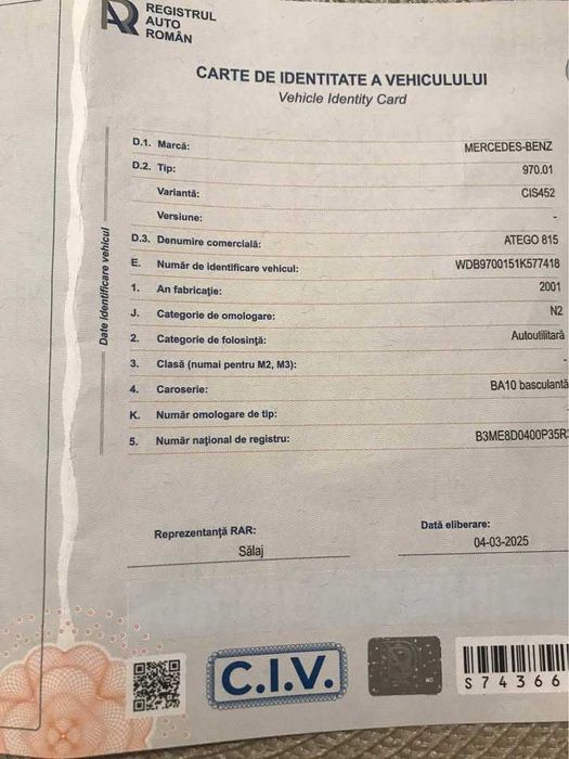 Vand Mercedes Atego 815