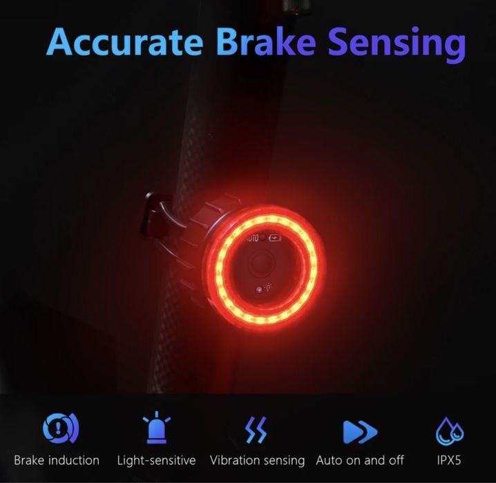 Vand stop led smart bicicleta cu senzor frana