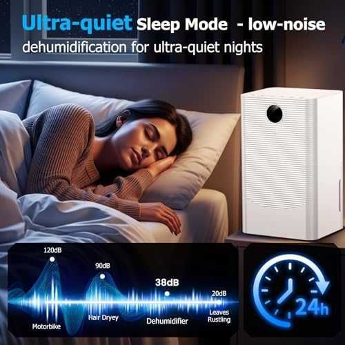 Нов 12L/ден Осушител Въздух LED Дисплей Тих Режим 2L Резервоар Маркуч