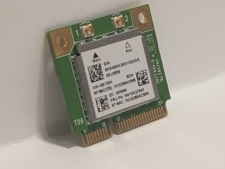 Placa Wi-Fi + Bluetooth Laptop Half Mini PCI-E AzureWave AW-NB159H (5W10K27043)