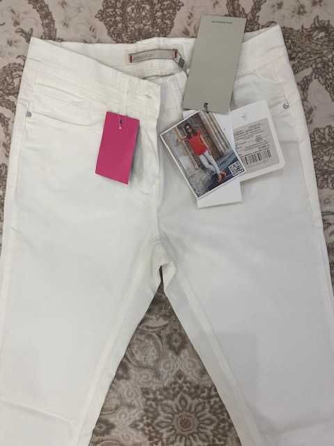 Джинсы белые демисезонные, прямые  , размер 46,  Германия