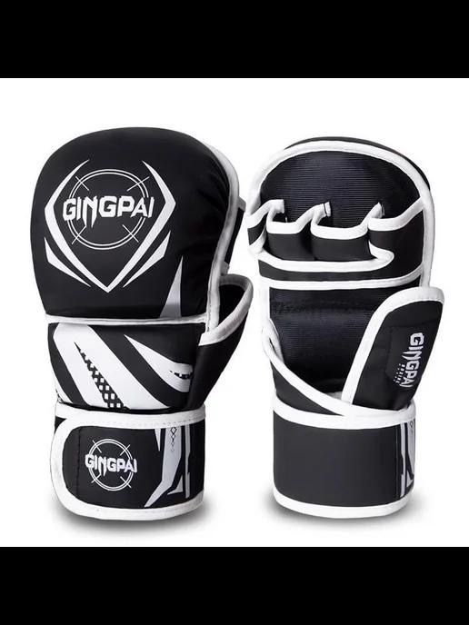 Перчатки GINGPAI черный.Мма перчатки