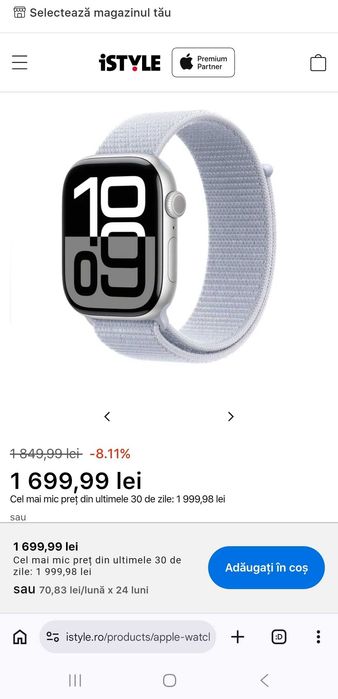 Samsung S25 Ultra Titanium Black în stare perfectă + Apple watch 10 GPS 46 mm NOU Sigilat + 2 curele noi