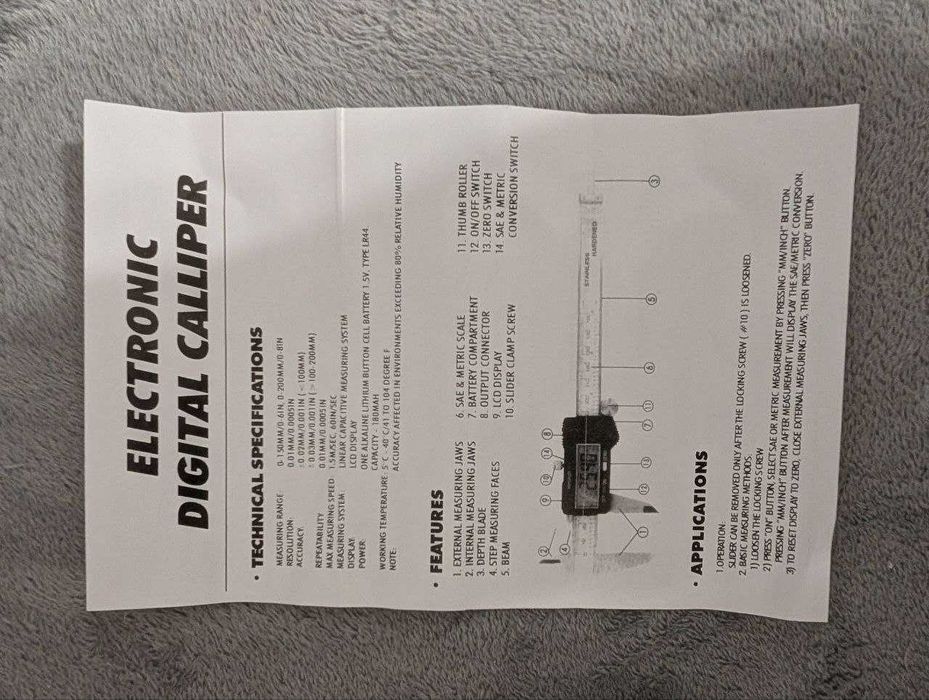 Subler electronic de precizie, Zola® 150 mm / 6