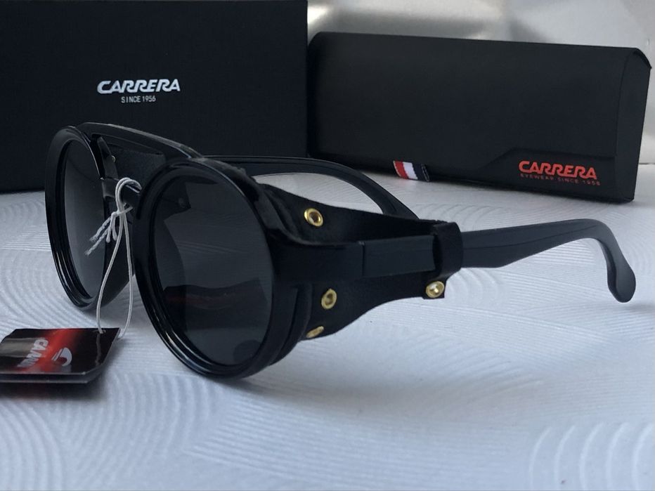 Мъжки слънчеви очила кръгли carrera 3 цвята черни сини жълти