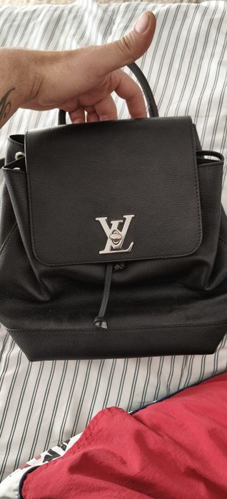 Rucsac  original Louis Vuitton negru piele