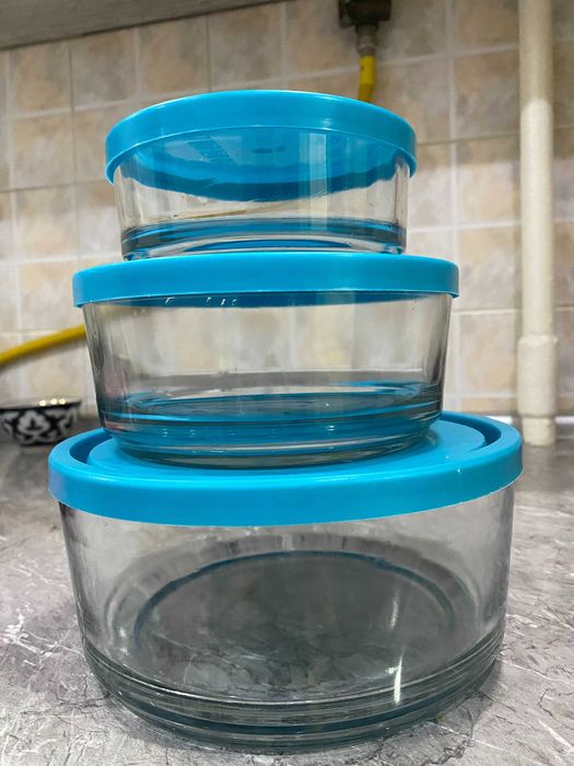 Стеклянный контейнер  3 шт 60 000