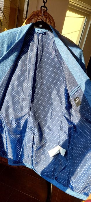 Sacou bleu Smart-Casual cu buzunare aplicate, de la Sinsay, marimea L