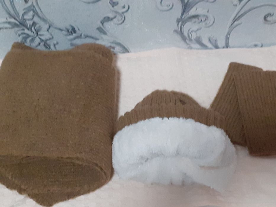 Зимняя шапка    горчичный