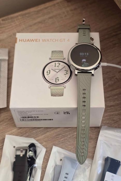 Huawei Watch GT 4 (41 мм, Stainless Steel Case, зелена каишка)