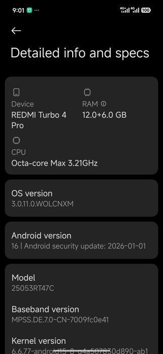 Срочно Продаётся  Redmi Turbo 4 Pro 12/512 Чёрный цвет