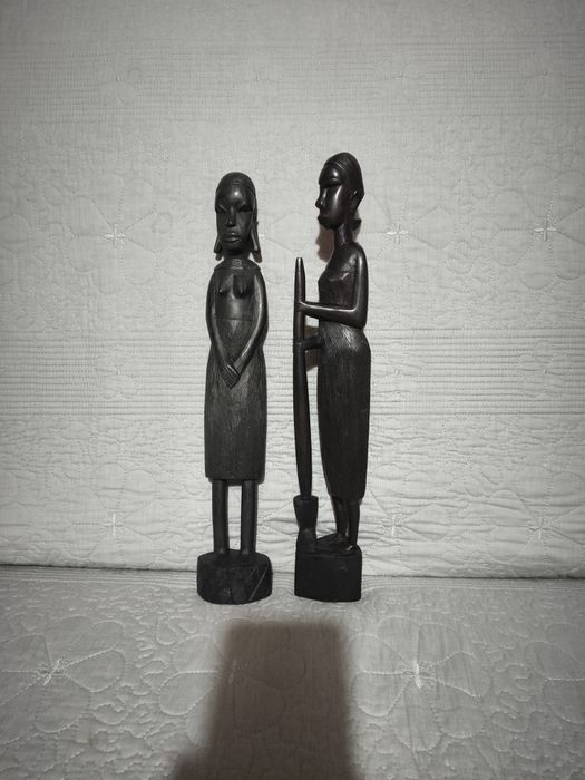 2 statuete sculptură abanos Africa