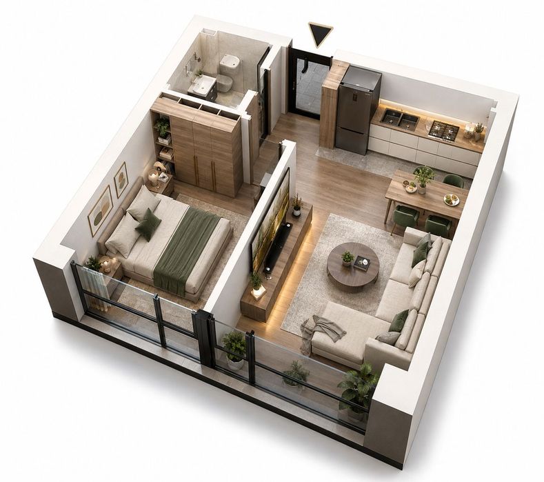 2 Camere Tip Studio | Ansamblu Privat | 0% Comision